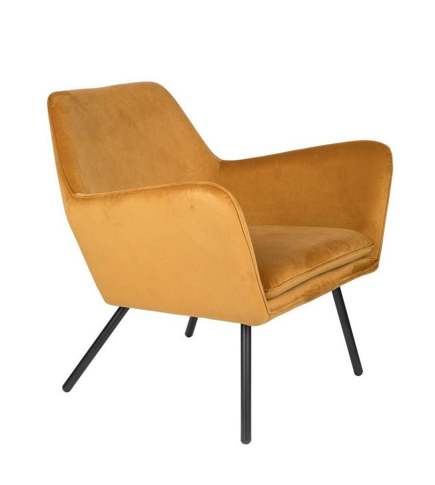 Trendmöbel24 Loungesessel Retro Sessel BON Velvet Samtstoff Gold von Trendmöbel24