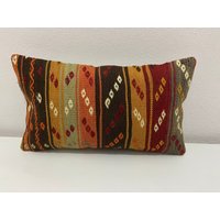 Kelim Kissen, 12X20 Inc, 30 X 50 cm Handgewebt Lumbar, Boho Sham Bezug, Deko Kissenbezug, Teppich von Trendpillowcover