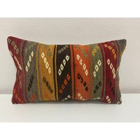 Kelim Kissen, 12X20 Inc, 30 X 50 cm Handgewebt Lumbar, Boho Sham Bezug, Deko Kissenbezug, Teppich von Trendpillowcover