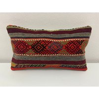 Kelim Kissen, 12X20 Inc, 30 X 50 cm Handgewebt Lumbar, Boho Sham Bezug, Deko Kissenbezug, Teppich von Trendpillowcover