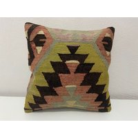 Kelim Kissen, 40x40cm, 16x16 Deko Boho Dekor, Sofa Akzent Kilim Kissenbezug, Kissen von Trendpillowcover