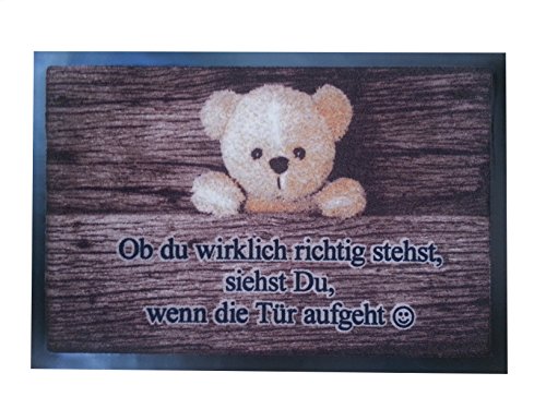 Trendstern® Trendprodukteshop Fußmatte Ob du wirklich richtig stehst. Teddy Bärchen Fußabtreter Fußabstreifer Schmutzmatte von Trendstern Trendprodukteshop