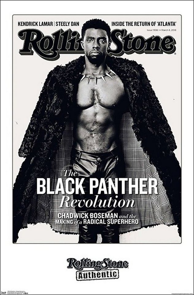 Trends International Poster Chadwick Boseman Poster Rolling Stone, Black Panther 55,8 x 86,4 cm von Trends International