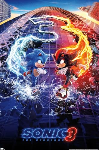 Trends International Sonic The Hedgehog 3 – Wandposter, 1 Blatt, 56,8 x 86,4 cm, ungerahmte Version von Trends International