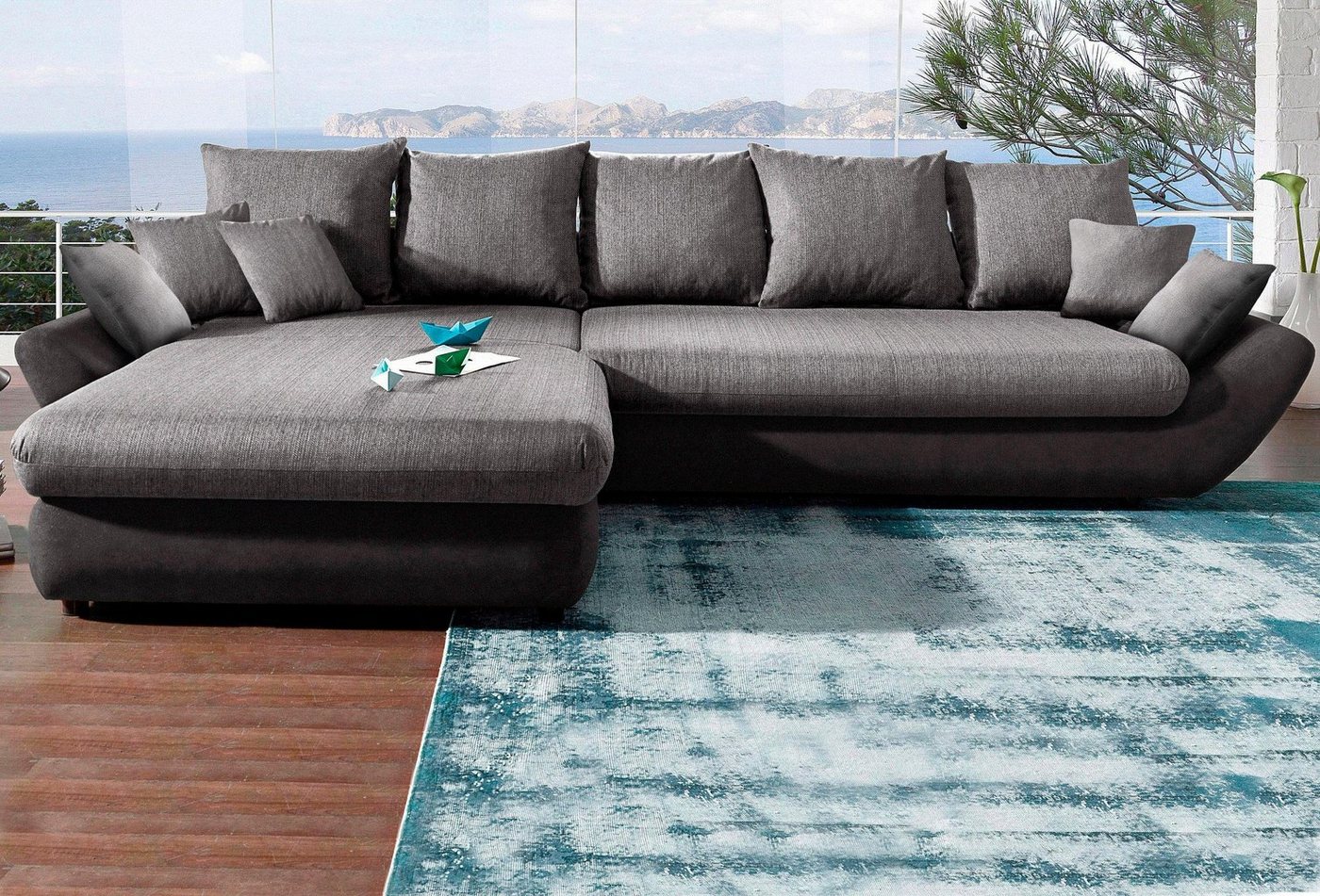 Trends by HG Ecksofa Moon L-Form, wahlweise Recamiere rechts oder links bestellbar von Trends by HG