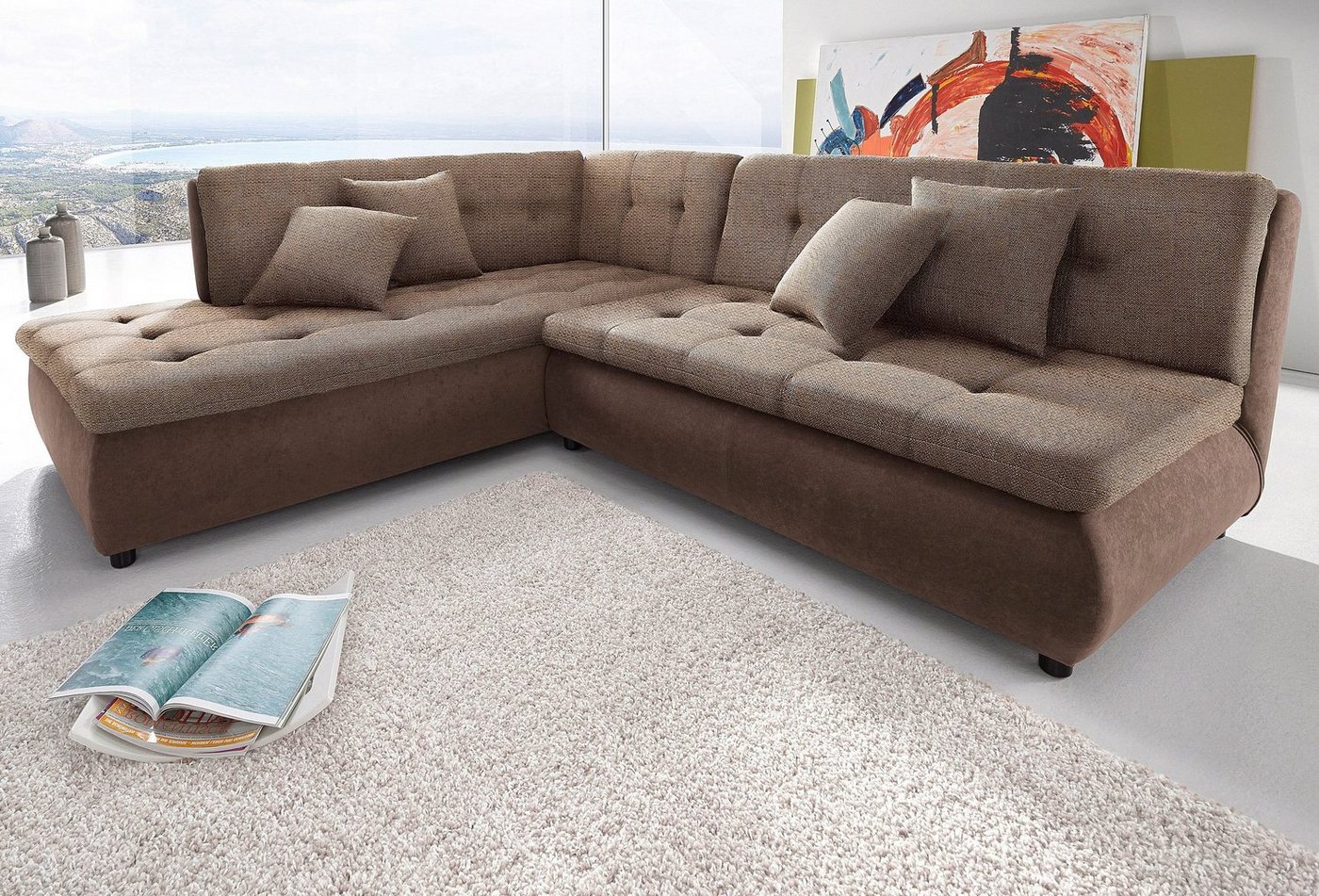 Trends by HG Ecksofa Pool, wahlweise mit Bettfunktion, frei im Raum stellbar von Trends by HG