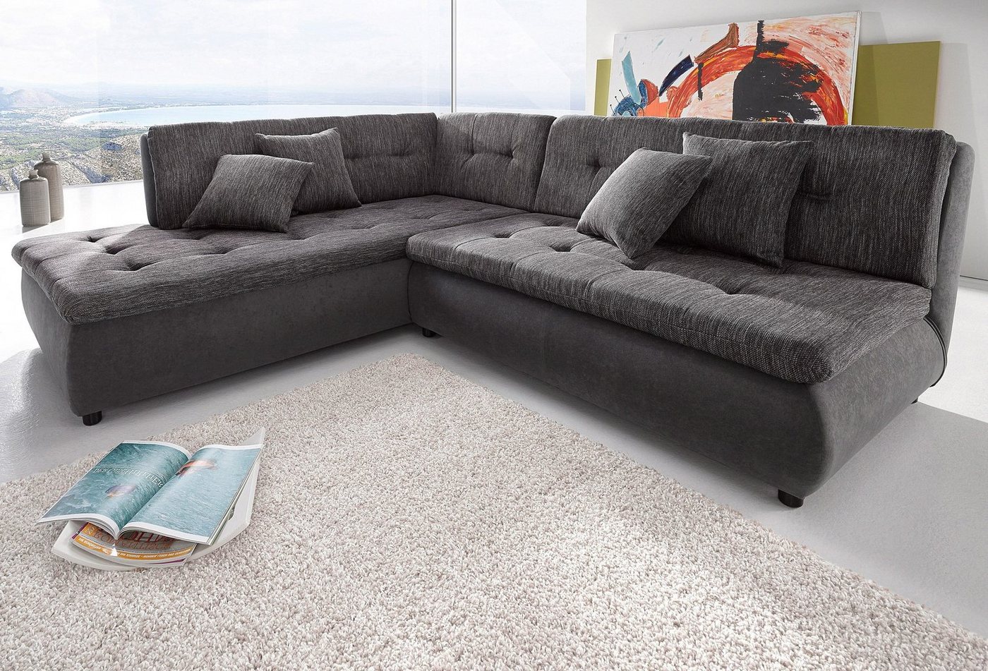 Trends by HG Ecksofa Pool, wahlweise mit Bettfunktion, frei im Raum stellbar von Trends by HG