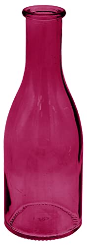 Trends & Trade Vase Glas Dekovase Bordeaux Beere Pink Glasvase Blumenvase Deko Langer Hals ca.18cm von Trends & Trade