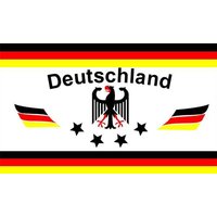 Flagge DEUTSCHLAND 1 Fußball 4 STERNE weiß 90 x 150 cm, Fanartikel, Flagge '54,'74,'90,'16 von Trends4cents