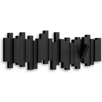 UMBRA STICKS HOOK BLACK 318211-040 platzsparende Garderobenleiste mit 5 beweglichen Haken von Trends4cents