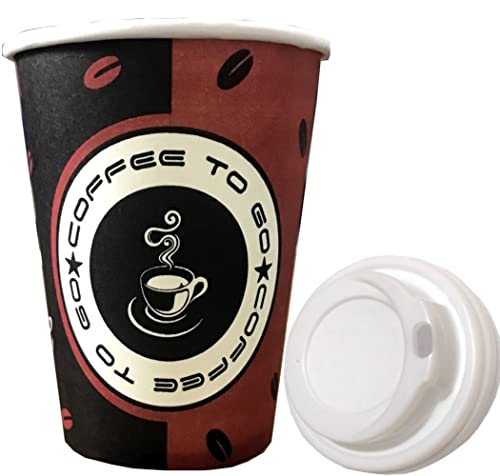 Made in DE, Biologisch Abbaubar, 100 Stück Kaffeebecher to go 300 ml, Papppbecher Coffee Becher 0,3 L Cup mit Deckel von Trendsky