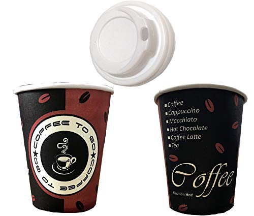 TRENDSKY 1000 Stück Kaffeebecher Coffee to go mit Deckel, Pappe beschichtet 200 ml, Becher für Kaffee/Tee, 200ml Hartpapier Einweg Pappbecher Coffeebecher 0,2l von Trendsky