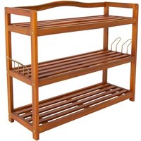 Schuhregal Akazie 3 Etagen 84 x 62 x 26cm braun von HC Home & Living