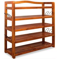 Allzweckregal mit 5 Etagen aus Akazienholz, ca. 82 x 74 x 26 cm - Braun von HC Home & Living