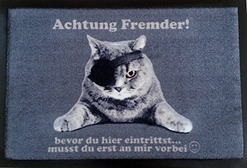 Trendprodukteshop Türmatte Fußmatte Piraten- Katze Fußabtreter Tür Vorleger Cats Cat Fußabtreter rutschfest von Trendprodukteshop