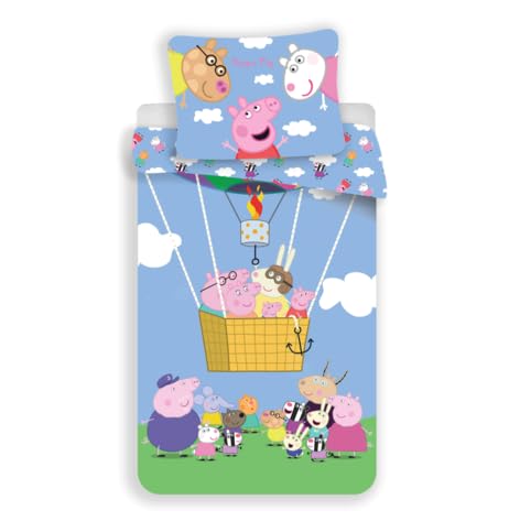 Bettwäsche Set Kinder 100 x 140 cm kompatibel mit Peppa Pig (Peppa-Ball) von Trendstern