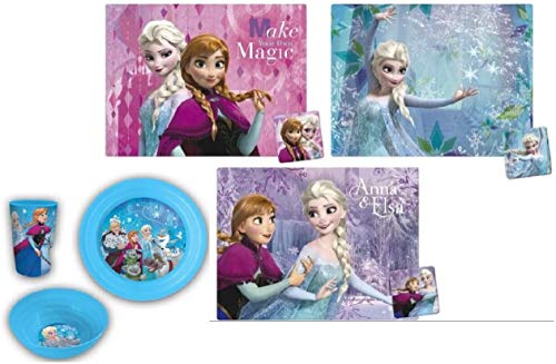 Frozen Tisch-Set 9-teilig Tischunterlage Untersetzer Tasse Becher Besteck Eiskönigin (Variante 2) von Trendstern