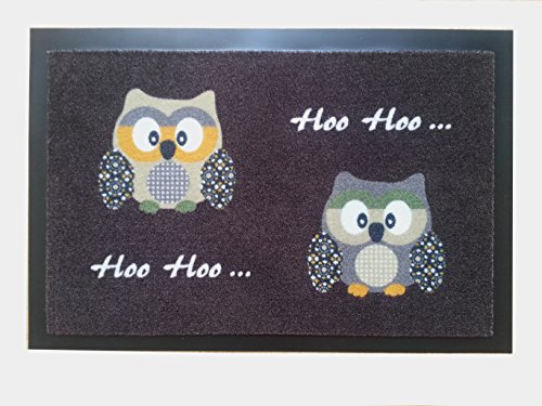 Trendstern Trendprodukteshop Fußmatte Fußabtreter Schmutzmatte Motiv Design Eule OWL (braun 2 Eulen) von Trendstern Trendprodukteshop