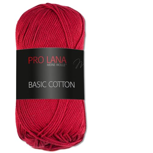 Pro Lana Basic Cotton ca. 125 m 50 g (0030 - Rubinrot) von Trendstern