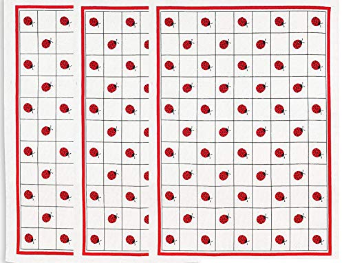 Trendstern Geschirrtücher 3'er Set Baumwolle -Verschiedene Motive- Frösche, Herz, Zwiebelmuster, Marienkäfer, Schafe, Gänse, Cafe - Größe: 45/70 (Marienkäfer) von Trendstern
