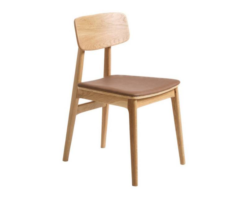 Trendstore Esszimmerstuhl Livo, Gestell und Rückenlehne Eichenholz massiv, Sitzfläche aus Kunstleder von Trendstore