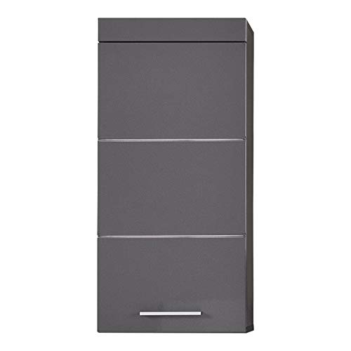 trendteam smart living - Hängeschrank - Bad - Amanda - Aufbaumaß (BxHxT) 37 x 77 x 23 cm - Farbe Agave Grau Hochglanz - 139350121 von trendteam smart living