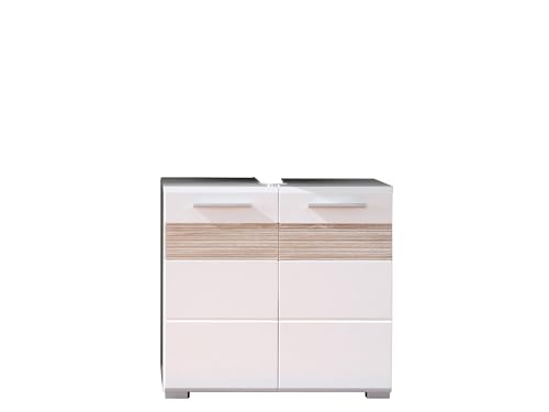 trendteam smart living - Mezzo - Waschbeckenunterschrank - Weiß/Eiche hell - Waschtisch mit 2 Türen und 1 Einlegeboden - (BxHxT) 60 x 56 x 34 cm - Badschrank mit Rillenoptik trendteam smart living - Mezzo - Waschbeckenunterschrank - Weiß/Eiche hell - Waschtisch mit 2 Türen und 1 Einlegeboden - (BxHxT) 60 x 56 x 34 cm - Badschrank mit Rillenoptik von trendteam smart living