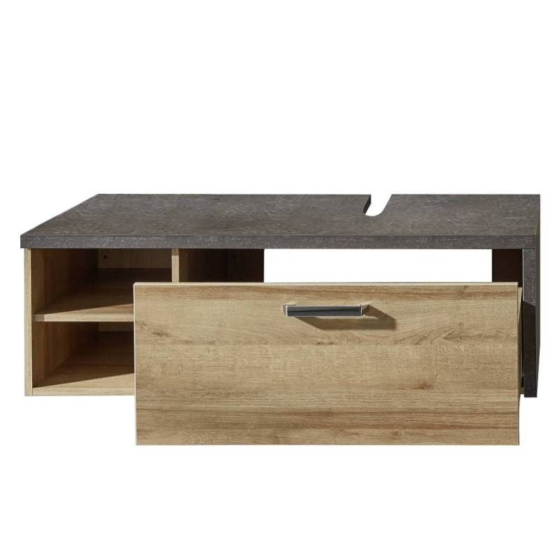home24 Waschbeckenunterschrank Bay 123 x 39 x 53cm Braun/Grau von home24
