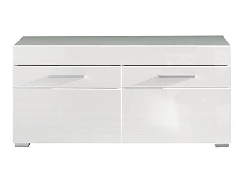 trendteam smart living - Amanda - Sitzbank - Weiß/Weiß Hochglanz - Schuhschrank mit 4 Fächern und 2 Einlegeböden - (BxHxT) 91 x 42 x 38 cm - silberfarbene Griffe trendteam smart living - Amanda - Sitzbank - Weiß/Weiß Hochglanz - Schuhschrank mit 4 Fächern und 2 Einlegeböden - (BxHxT) 91 x 42 x 38 cm - silberfarbene Griffe von trendteam smart living