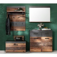 INOSIGN Garderoben-Set "Ilana", (Set, 4 St.), Garderobenmöbel im modernen Industrial Style mit antikfarbenen Griffen von Inosign