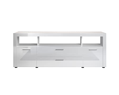 trendteam smart living - Lowboard Fernsehtisch - Wohnzimmer - Dura - Aufbaumaß (BxHxT) 181 x 68 x 42 cm - Farbe Weiß - 213832001 von trendteam smart living