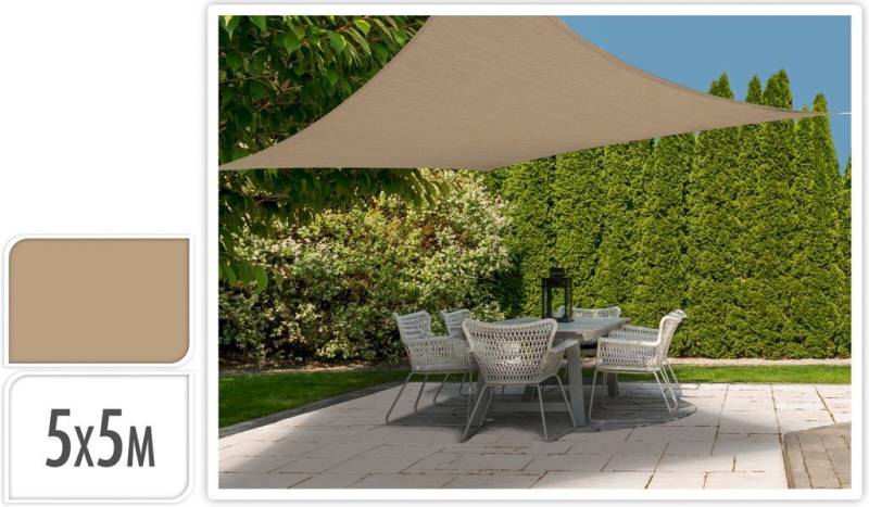 Trendyshop365 Sonnensegel rechteckig 5x5m Sonnenschutz, (1-tlg., mit Transporttasche), UV-Schutz: UPF 50+, inkl. 4x Befestigungsseile von Trendyshop365