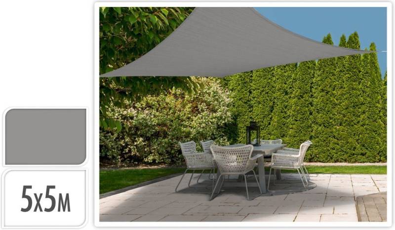 Trendyshop365 Sonnensegel rechteckig 5x5m Sonnenschutz, (2-tlg., mit Transporttasche), UV-Schutz: UPF 50+, inkl. 4x Befestigungsseile von Trendyshop365