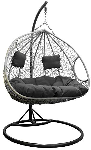 Trendyshop365 XXL Polyrattan Hängesessel mit Gestell Hängestuhl für Garten & Lounge anthrazit Schutzhülle Trendyshop365 XXL Polyrattan Hängesessel mit Gestell Hängestuhl für Garten & Lounge anthrazit Schutzhülle von Trendyshop365