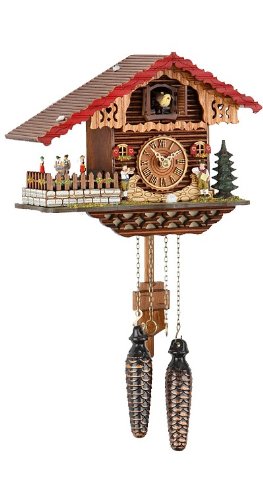Trenkle Quarz Kuckucksuhr Schweizerhaus mit Musik, drehende Tänzer TU 457 QMT von Trenkle