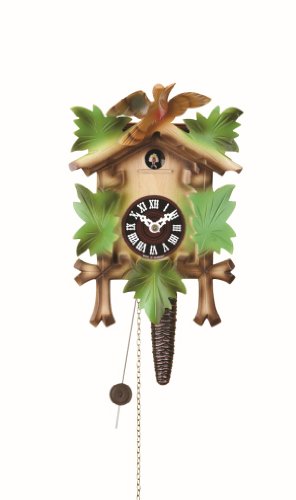 Trenkle Viertelruf Kuckucksuhr mit 1-Tag Werk 5-Laub, Vogel TU 619 bunt von Trenkle