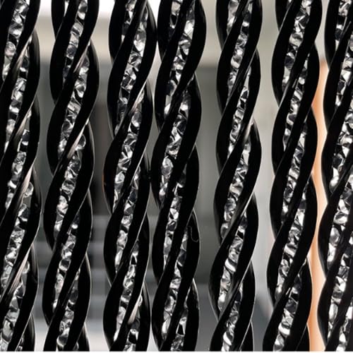 Trente Fliegenvorhang Verschiedene Größen und Farben, Balkontür Fliegengitter, Insektenschutz Luxe, Fliegenvorhang Schwarz 140 x 250 cm von Trente