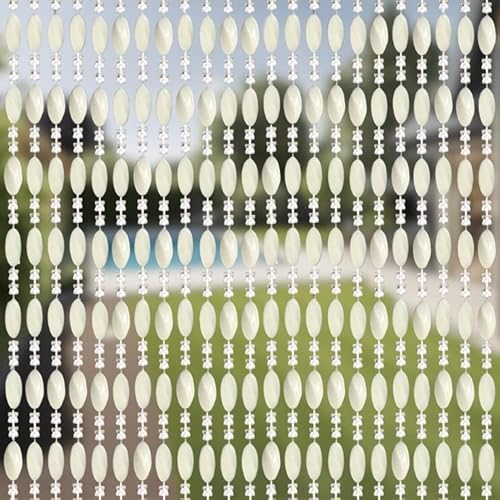 Trente Perlenvorhang Duo - Fliegengitter Fenster, Verschiedene Größen und Farben, Balkontür Fliegengitter, Insektenschutz Perlen, Fliegenvorhang Weiß 90 x 200 cm von Trente
