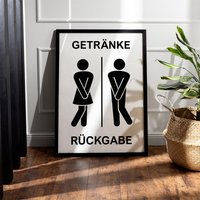 Toilette | Badezimmer Poster Gäste Wc Lustig Minimalistisch Humor Mit Bilderrahmen Getränke Rückgabe Toilette | Badezimmer Poster Gäste Wc Lustig Minimalistisch Humor Mit Bilderrahmen Getränke Rückgabe von TrenvayDesign