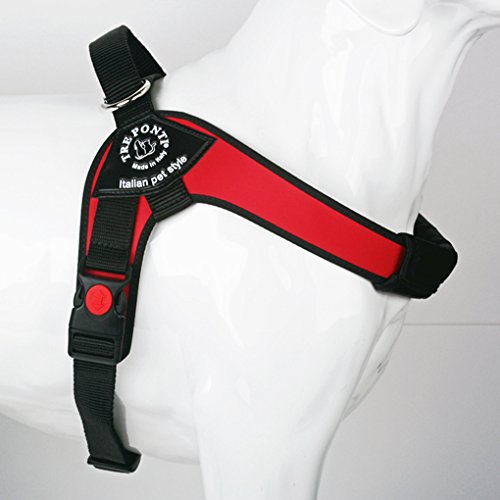 TRE Ponti Geschirr Brio rot schwarzer Rand 60-75 cm bis ca 10-20 kg von Tre Ponti