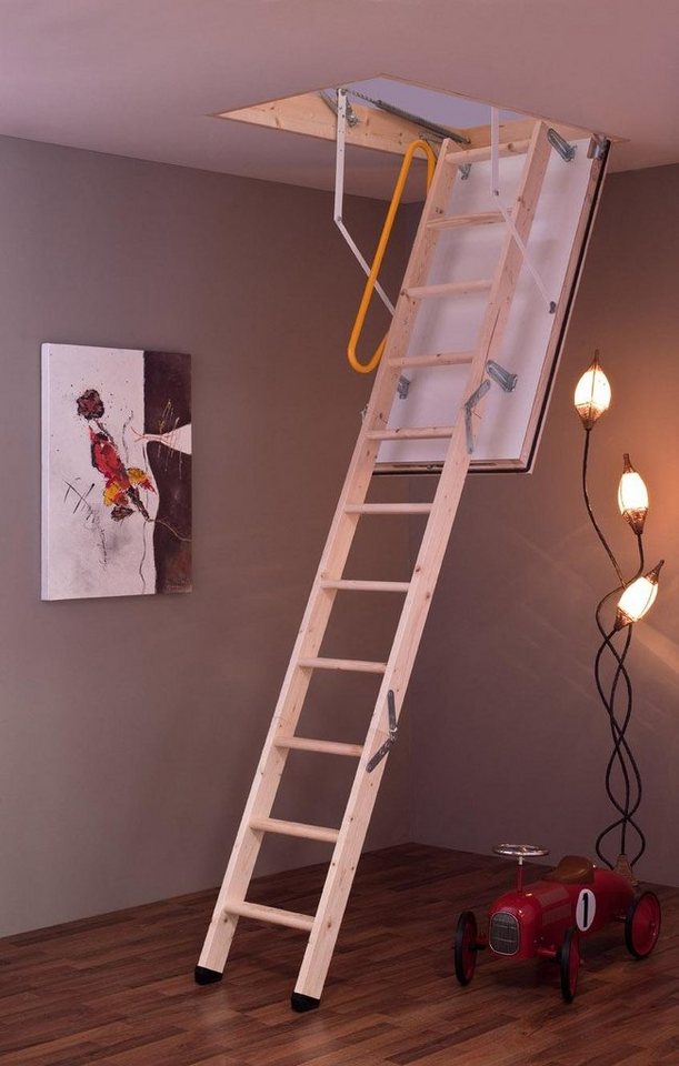Treppen Intercon Bodentreppe Minka Polar 60, für Geschosshöhen bis 280,00 cm, Stufen offen, Luftdichtigkeit Klasse 4, zertifiziert nach DIN EN 12207 von Treppen Intercon