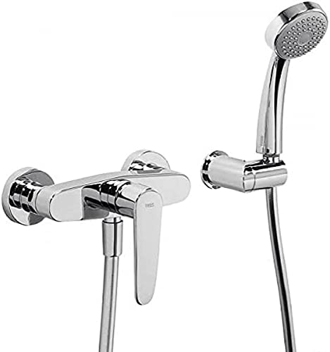 Monomando ducha Ducha de mano anticalcárea (1.34.617) con soporte orientable y flexo SATIN (91.34.609.15). von Tres