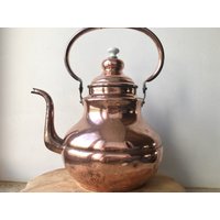 Vintage Kupferkessel, Kupfer Teekanne, Rustikale Küche, Kupferwaren, Kitchenalia von TresorsFrancais