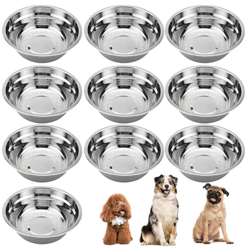 10 Stück Edelstahl Hundenäpfe Set, 20,3 cm Futter & Wasser Geschirr, Rostbeständig, Leicht zu reinigen, Spülmaschinenfest, Perfekt für Haushalte mit mehreren Haustieren 10 Stück Edelstahl Hundenäpfe Set, 20,3 cm Futter & Wasser Geschirr, Rostbeständig, Leicht zu reinigen, Spülmaschinenfest, Perfekt für Haushalte mit mehreren Haustieren von Tressify