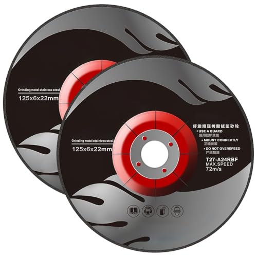 125 mm, 2 Stück Harz-Schleifscheiben, Winkelschleifer, Edelstahl-Polierscheibe, 72 m/s Hochgeschwindigkeit, Metall-Schleifscheibe für hohe Beanspruchung, schnelle Installation, langlebige Nutzung von Tressify