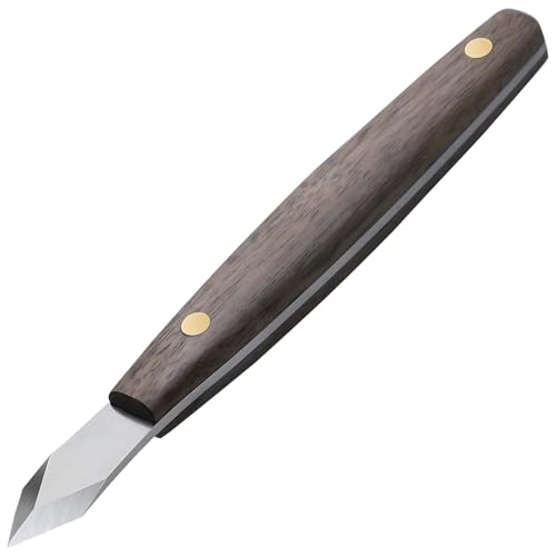 20 cm Länge, Lederschnitzwerkzeug, ergonomisches Design, hochwertiges Holz, doppelte abgeschrägte Messermarkierung, ideal für Linien- und Detailarbeiten von Tressify