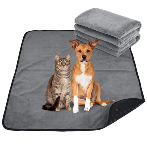 2er-Pack waschbare Welpenunterlagen mit rutschfester Unterseite, super saugfähige Matten für Zuhause, Kiste und Reisen, 99 x 71 cm 2er-Pack waschbare Welpenunterlagen mit rutschfester Unterseite, super saugfähige Matten für Zuhause, Kiste und Reisen, 99 x 71 cm von Tressify