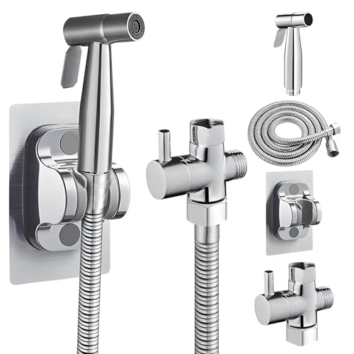 Druck-Bidet-Sprüh-Set, 304 Edelstahl, WC-Sprühgerät, ohne Bohren, einfache Installation, Meter 1,5 Schlauch inklusive, WC-Reinigung für von Tressify