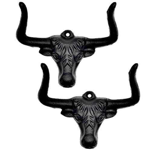 Einfache Wandhalterung, 2 Stück Eisen-Wandhaken, Cowboyhut-Halterung, Vintage-Stil, hochwertiges Gusseisen, rustikales europäisches Design von Tressify