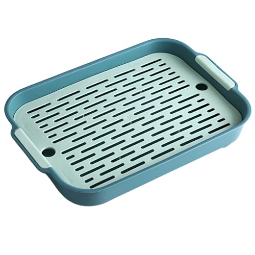 Haustier-Trainingspfanne mit abnehmbarem Netz, doppellagige Tiertoilette (10,6 x 7,3 x 1,3 cm), Anti-Rutsch-Toilettenwanne mit Rost für Chinchillas, Hamster, Kaninchen, Meerschweinchen, Rennmäuse von Tressify